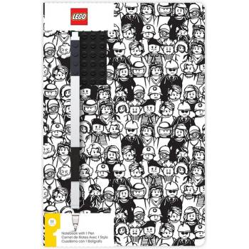 LEGO Stationery Zápisník A5 s černým perem Minifigure Brick