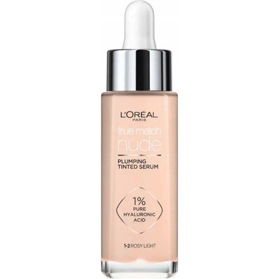 L’Oréal Paris True Match Nude Plumping Tinted Serum sérum pro sjednocení barevného tónu pleti 1-2 Rosy Light 30 ml