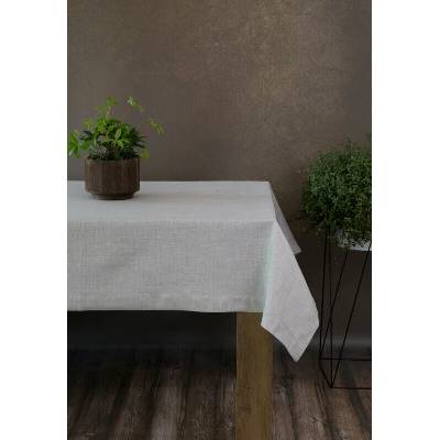 Takoy Stříbrný ubrus 145x280 cm z látky připomínající plátno STELLA 2 s dvojitým lemem po okrajích.-HF-390450 | 145 x 280 cm