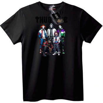 NOONEBRAND Тениска Halloween Thug Life Horror - 2XL, White