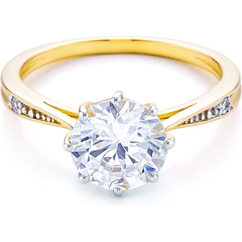 SAVICKI Годежен пръстен със страничен камък: два цвята злато. кубичен цирконий