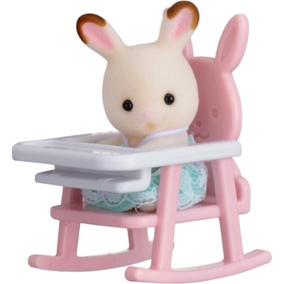 Epoch Toys Sylvanian Families Baby Carry Case Rabbit On Baby Chair 5197