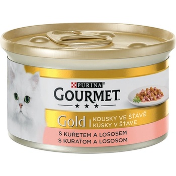 Gourmet Gold kousky ve štávě losos & kuře 85 g