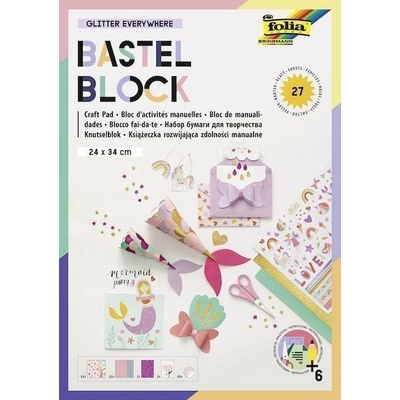 Folia Designové gliterové papíry 27 listů