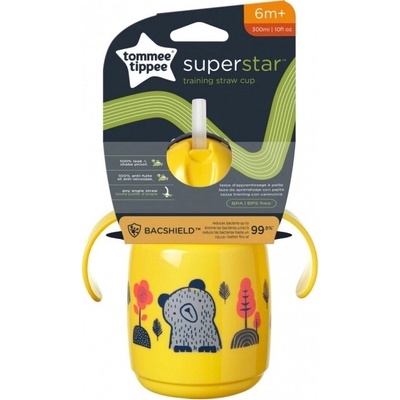 Tommee Tippee netekoucí hrnek Superstar s brčkem Yellow 300 ml