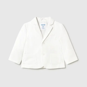Mayoral Сако лен suiting в бял цвят за бебе момче Mayoral