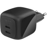 Belkin BOOSTCHARGE PRO мрежово зарядно устройство с 2 Type-C порта, 50 W, PD бързо зареждане, ЧЕРНО WCH019KQBK (WCH019KQBK)
