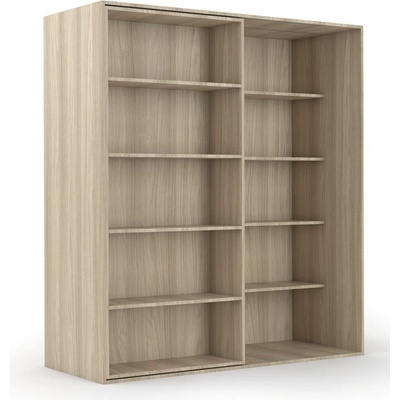B2B Partner Dvouřadá posuvná knihovna DOUBLE dub přírodní 1800x700x2000 mm