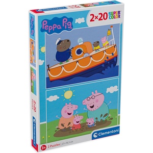 Clementoni Пъзел Clementoni от 2 x 20 части - Прасенцето Пепа (24797) - baby