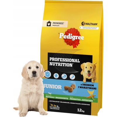 Pedigree Junior Professional Nutrition s drůbežím masem a zeleninou pro velká a střední štěňata 12 kg