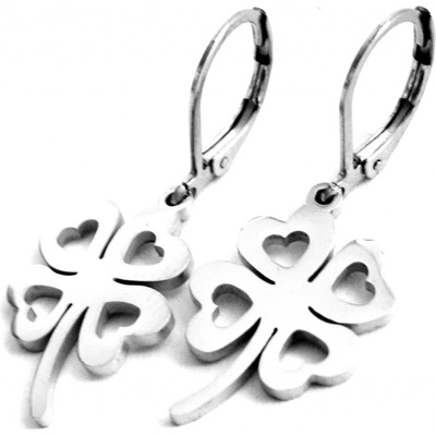 Steel Jewelry náušnice čtyřlístek z chirurgické oceli NS080342