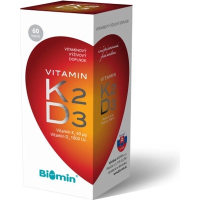Biomin Vitamin K2 + Vitamin D3 1000.I.U. Premium 60 kapsúl