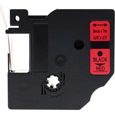 Kompatibilní páska s Dymo 40917, S0720720, 9mm x 7m černý tisk / červený podklad