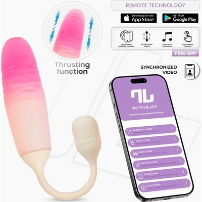InToYou App Series NexEgg Motion Vibrating Egg with Thrusting App Beige-Pink