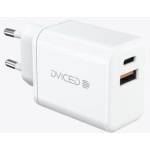 Dviced Wall charger 35W GaN 1 USB-A, 1 USB-C EU w cable - White (DV221008)