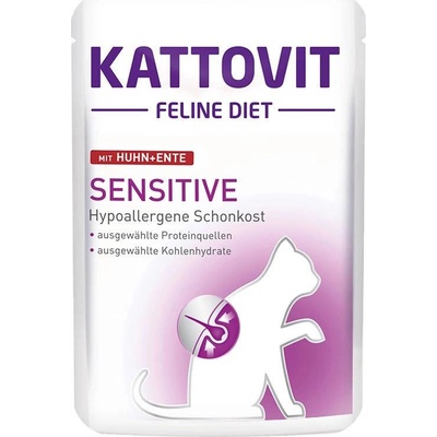 Kattovit Feline Diet Sensitive kuracie s kačacím 85 g