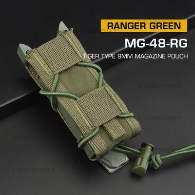 Wosport Molle Tiger na pištoľový zásobník 9 mm Ranger Green