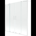 Mexen Velar Двукрилен плъзгащ се параван за вана Duo 150 x 150 cm, прозрачен, бял (896-150-000-02-20)