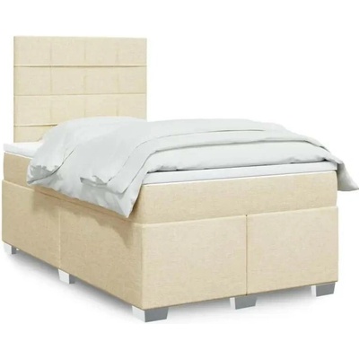 vidaXL Boxspring postel s matrací 11461.3290432 textil krémová