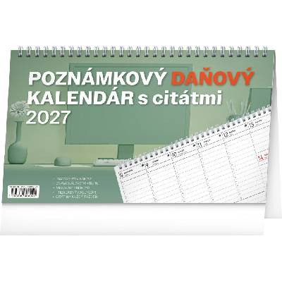 NOTIQUE Stolový Poznámkový daňový s citátmi 25 x 14,5 cm 2027