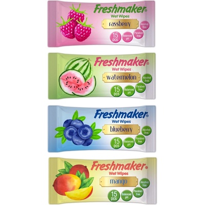 Freshmaker Wet Wipes Fruit kozmetické vlhčené obrúsky 15 ks