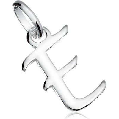 Šperky eshop Hladký a plochý stříbrný přívěsek 925 velké tiskací písmeno E X15.12