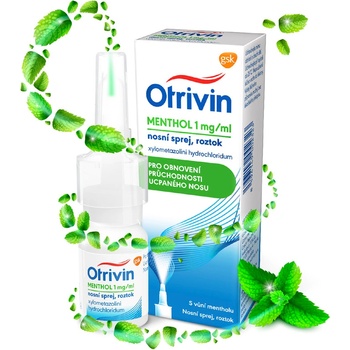 Otrivin Menthol 1mg/ml nosní sprej při léčbě ucpaného nosu 10 ml