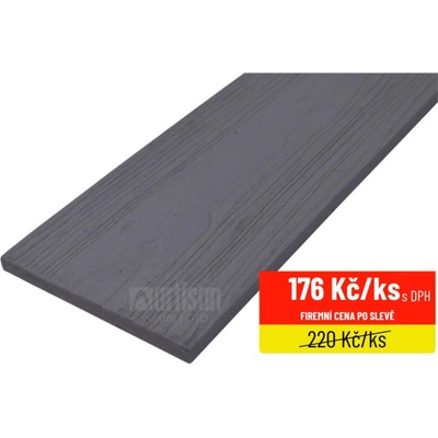 WPC dřevoplastové plotovky rovné LamboDeck 12x150x1000 - Stone Grey