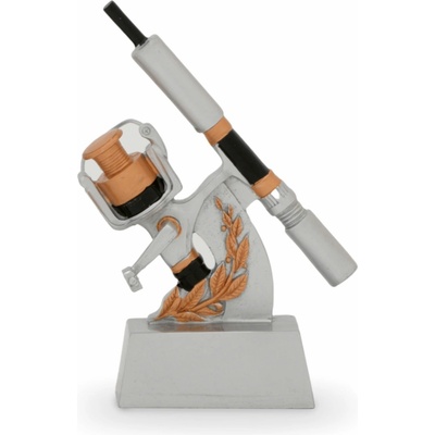 Trofej se symbolem rybaření výška 18 cm vícebarevná