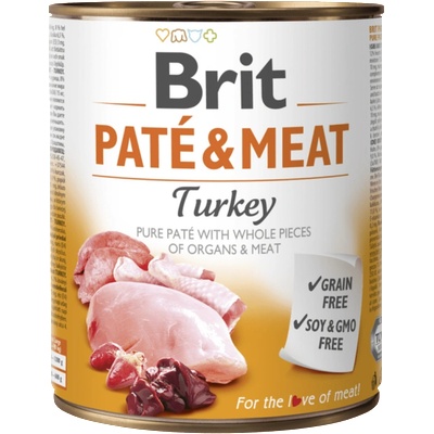 Brit Pate & Meat Turkey - Консерва с 26% пуешко и 44% пилешко месо 800 гр