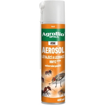 AgroBio Atak aerosol proti létajícímu a lezoucímu hmyzu Extra 400 ml