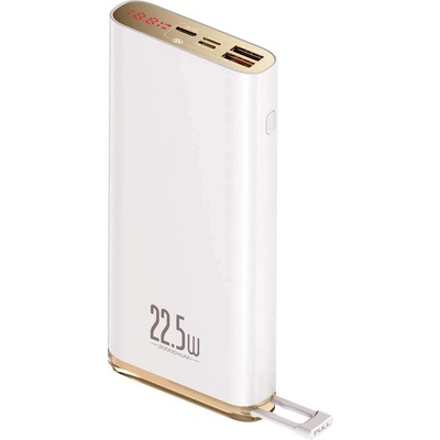 Baseus Starlight Power Bank with Digital Display 22.5W (PPXC-02) - външна батерия 20000 mAh с USB-A и USB-C изходи и технология за бързо зареждане на смартфони и таблети (бял)