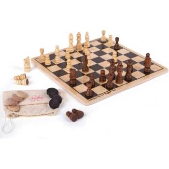 BIGJIGS - Дървена игра 2 в 1 - Шах и дама (BJ789)
