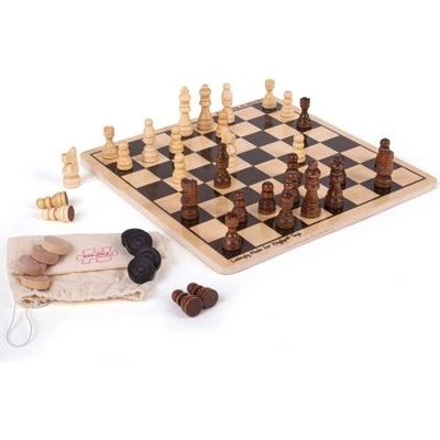 BIGJIGS - Дървена игра 2 в 1 - Шах и дама (BJ789)