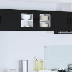 vidaXL Стенен стъклен шкаф PORTO Черно 40 x 31 x 40 см (885187)