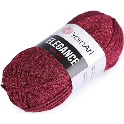 Pletací příze Elegance lurex 50 g Varianta: 4 (123) bordó stříbrná, Balení: 1 ks 47193/108952/216869