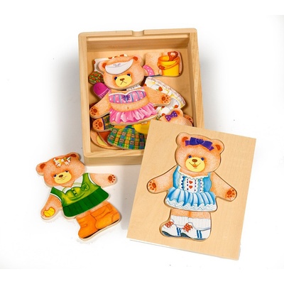 Bigjigs oblékací puzzle v krabičke Pani Medvedica