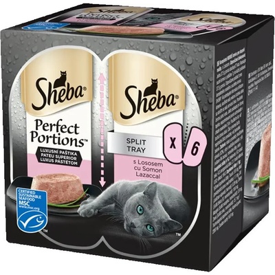 Sheba Perfect Portions с сьомга за възрастни котки 3 x 75 г