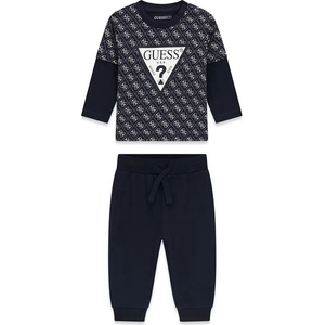 Guess Комплект за бебе момче тъмносиня блуза, лого Guess и тъмносин спортен панталон