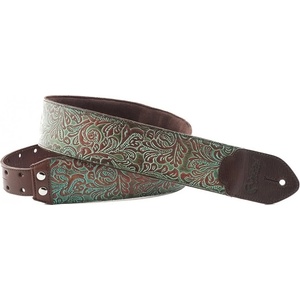 RightOnStraps Leathercraft Blackguard Teal Каишка за китара (LEATHER-BLACKGUARD-TEAL)