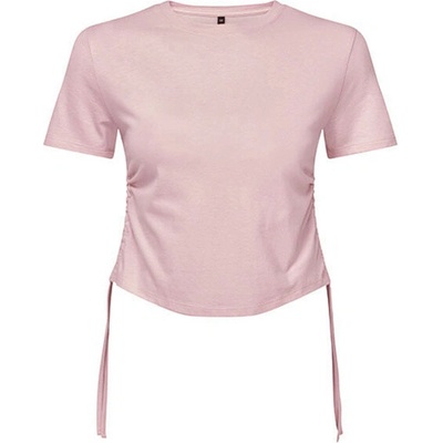 TriDri® Dámsky riasený crop top Svetloružová