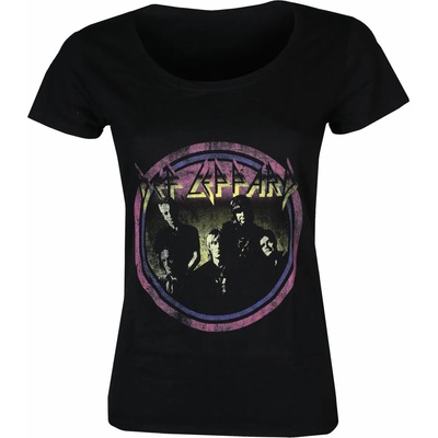 ROCK OFF дамска тениска Def Leppard - Vtge кръг - ЧЕРЕН - ROCK OFF - DEFLTS03LB