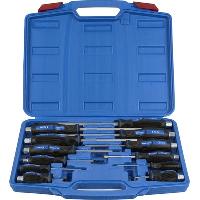 Condor 100-00523 skrutkovače s plochou hlavou PL3,2 - PL9,5, Phillips PH0 - PH4, rázové, S2, sada 12 kusov