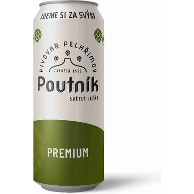 Poutník 12 sv. ležák 5% 0,5 l (plech)
