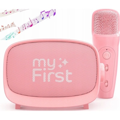 Reproduktor Mikrofon 2v1 Karaoke Bluetooth Aux Microsd sada pro děti Myfirst Voice 2 Růžová