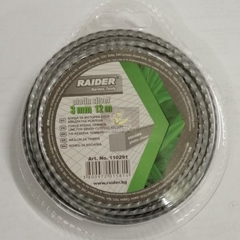 Raider Корда за моторна коса квадратна усилена Platin - silver 3.0mm х 12m 110291
