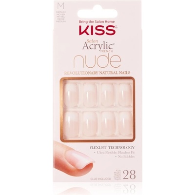 KISS Nude Nails Cashmere umělé nehty medium 28 ks