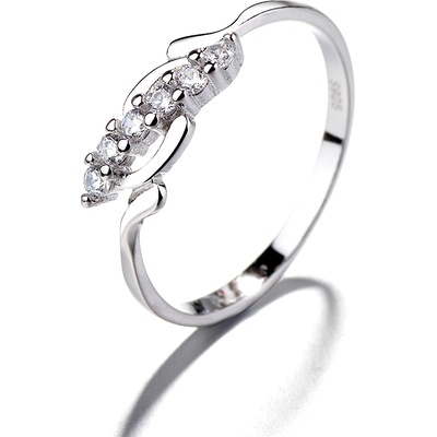 DELIS Пръстен от сребро 925, jw1382, модел на листа, с родиево покритие (jw1382)