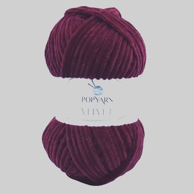 POPYARN Pletací příze Velvet B043 - vínová