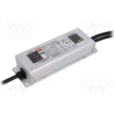 MEAN WELL ELG-75-C350DA Napájecí zdroj: spínaný; LED; DALI; 75W; 107÷214VDC; 350mA; IP67